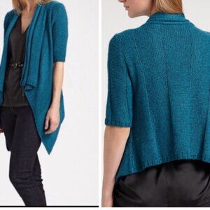 Eileen Fisher~Alpaca Silk Open Front Knit Drape Cardigan Sweater in size Medium